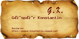 Gáspár Konstantin névjegykártya